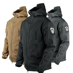 Sharkskin Soft Shell Jacket Men's Winter Velvet Waterproof Windproof Cycling Jacket Warm Tactical Windbreaker Mountaineering