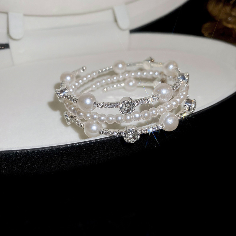 Sinuoso barroco perla pulsera abierta de moda Luz de lujo elegante alto sentido pulsera nueva pulsera al por mayor