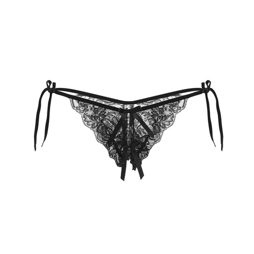 Guiruo sexy lingerie for women, sexy and sweet lace crotchless lace-up free temptation see-through underwear foreign trade 1154