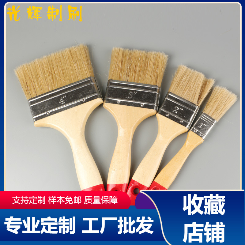 工厂批发外贸633641清油红尾木柄烧烤油漆猪鬃清洁工具刷