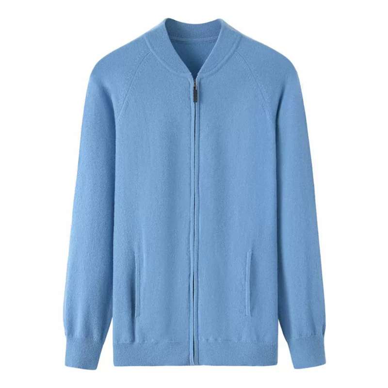 Baseball sweater, knitted cashmere jacket with zipper