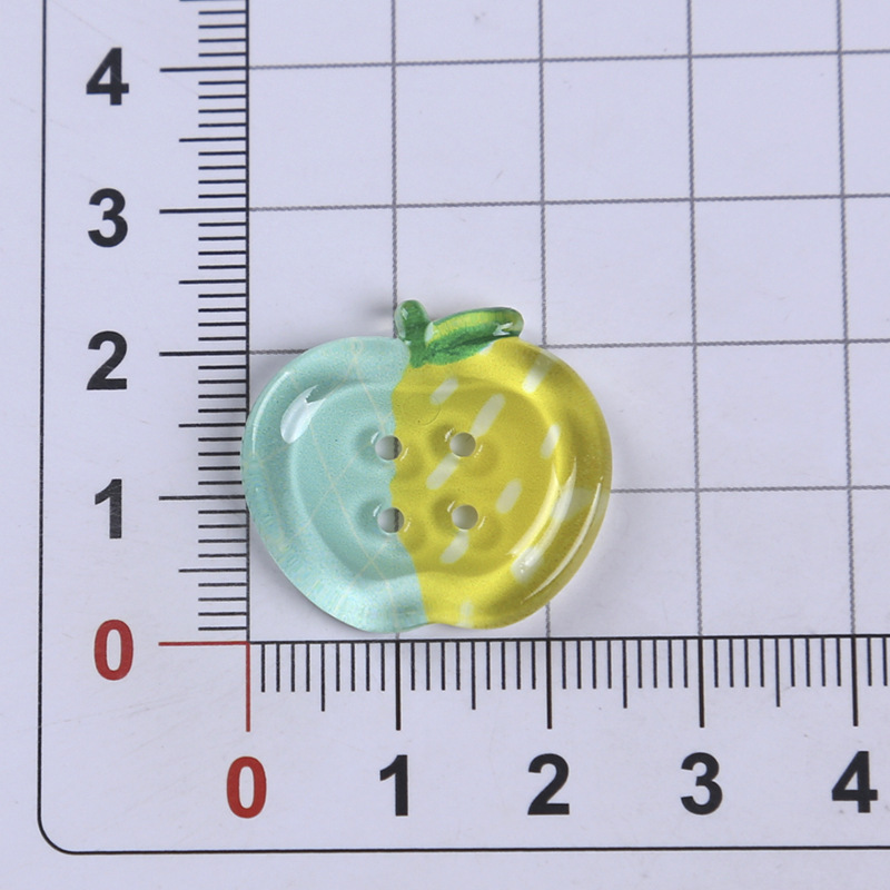 春夏の新クリアプリントアップルボタンアクセサリー DIY 衣類ボタン下駄装飾携帯電話ケースアクセサリー|undefined