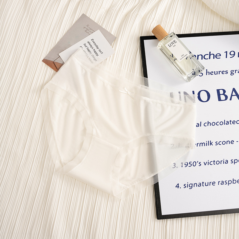 Bragas de seda de hielo de talla grande para niñas gordas MM bragas de seda de hielo 100% algodón entrepierna antibacteriano entrepierna transpirable calzoncillos de mujer