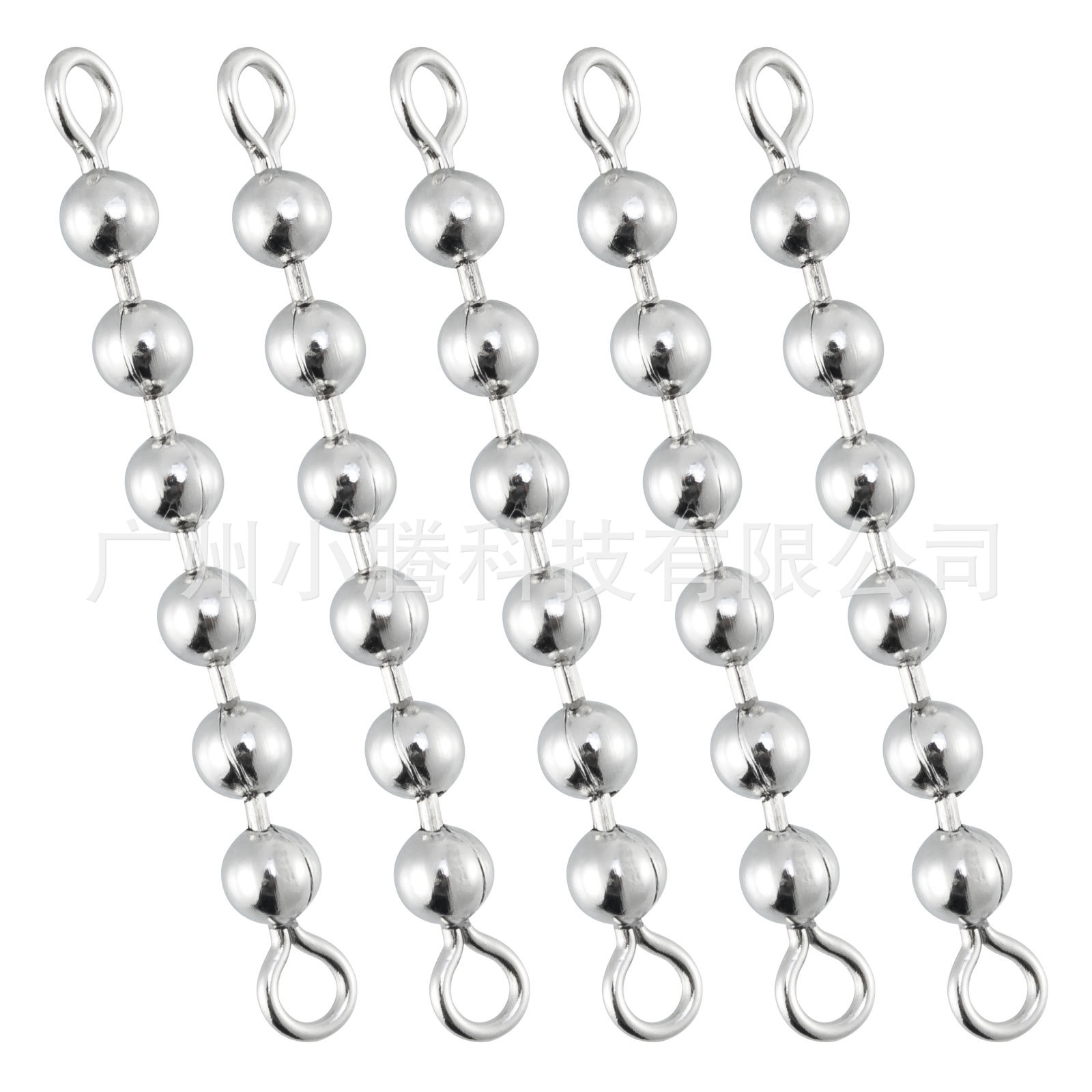 Equipo de pesca anillo octogonal conector de 8 palabras Cadena de cuentas fuerte tensión plata pesca al aire libre suministros de acero inoxidable octogonal giratorio