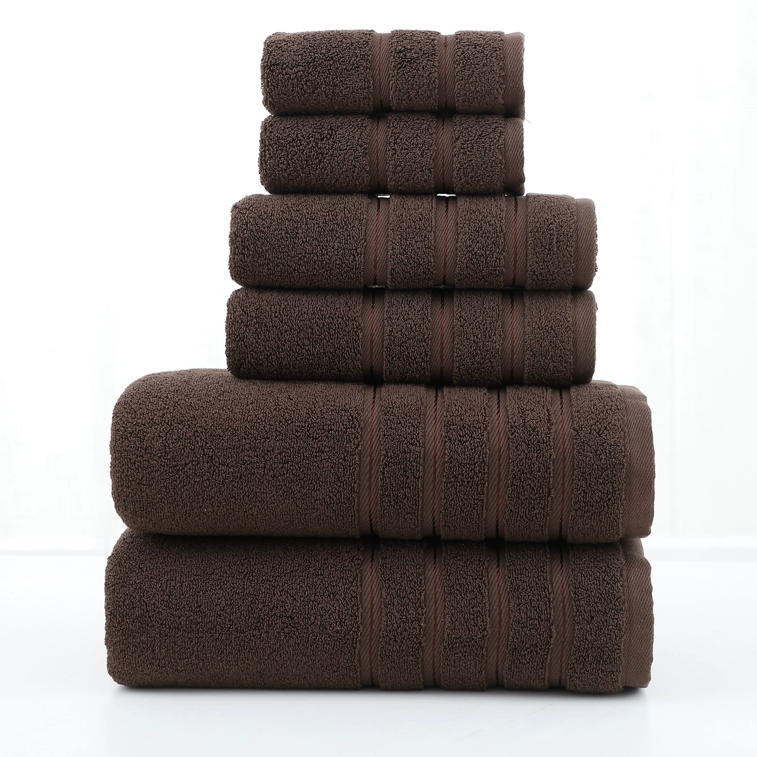 Cotton Bath Towel Set, 3-piece thickened kit — square, hand towel, bath towel (multiple colors)