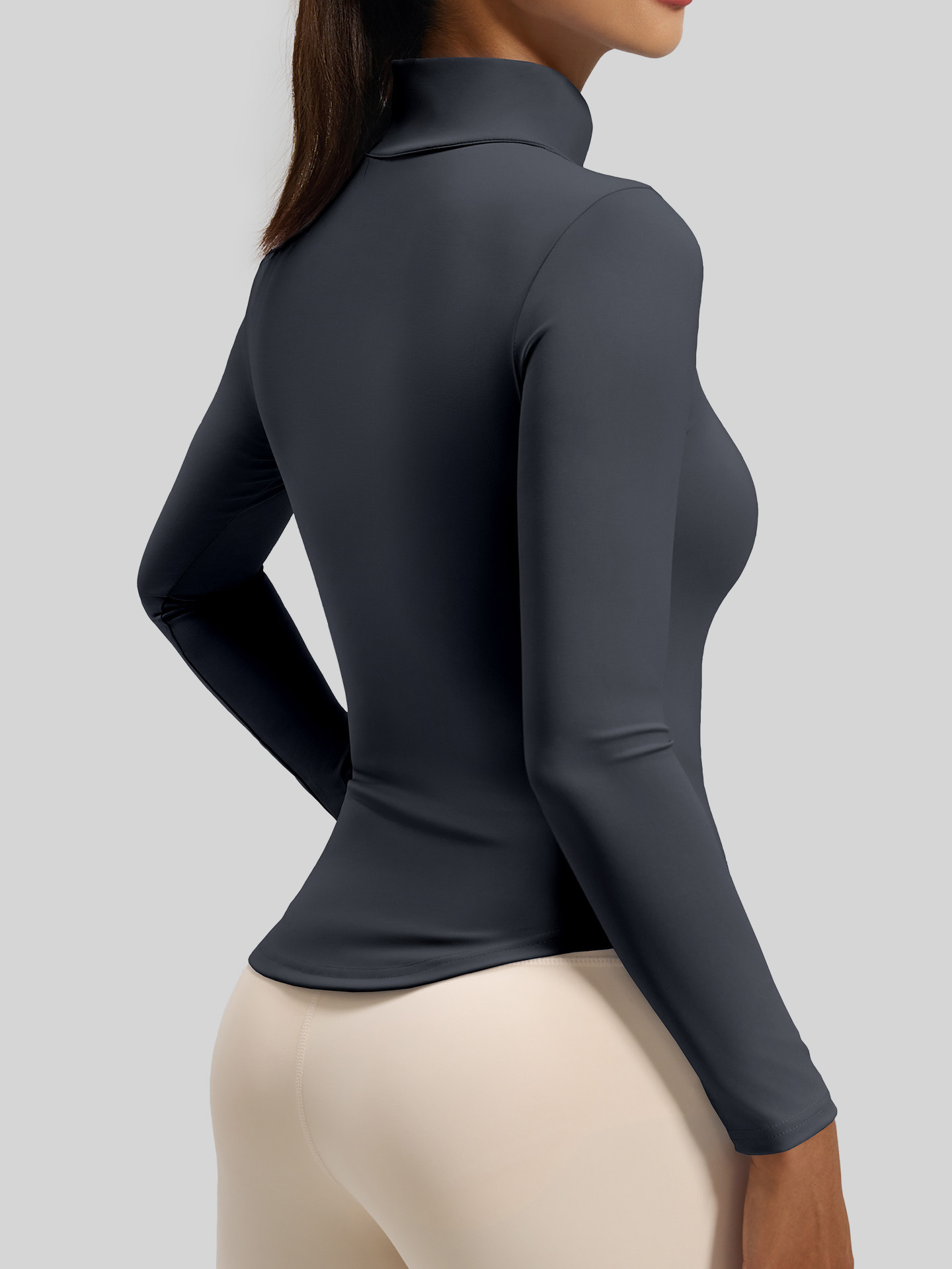 Top de yoga Juyitang transfronterizo con media cremallera, agradable al tacto, ajustado, sin costuras, transpirable, para deporte y fitness para mujer.