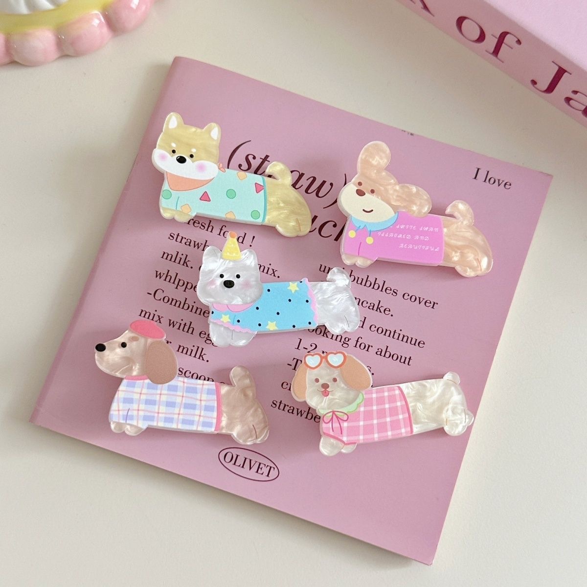 Jumping puppy hairpin sweet new laser girl side cute cartoon kitten bangs clip shredded duck bill clip