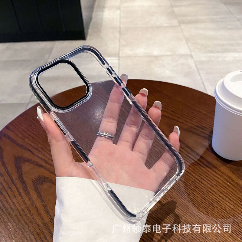 iPhone16Promax 2色 TPU 高透明携帯電話ケース Apple 17 ハードウェア落下防止金属保護カバーに適しています。|undefined