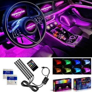 Avtomobil LED dekorativ USB atmosfer işığı, rəngli səsli RGB ayaqaltı işığı