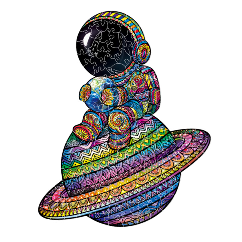 Lobo transfronterizo, león, animal, rompecabezas de madera en forma al por mayor, rompecabezas de madera irregular, juguetes de rompecabezas transfronterizos