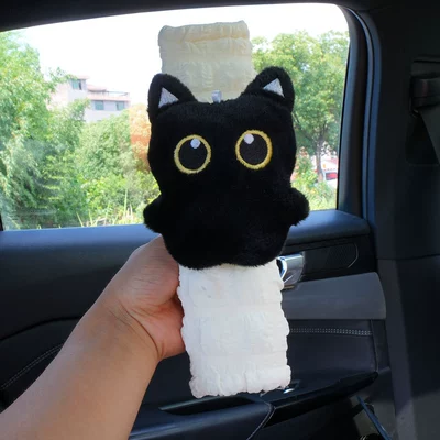 Plush Cute Cat Shoulder Pad – Seat belt shoulder pad - puff-shoulder-pads-black-cat-high-quality-model-25x8x5cm46g
