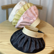 新款夏季雙面戴遮陽帽女防曬防紫外線百搭空頂遮臉太陽帽子貝殼帽