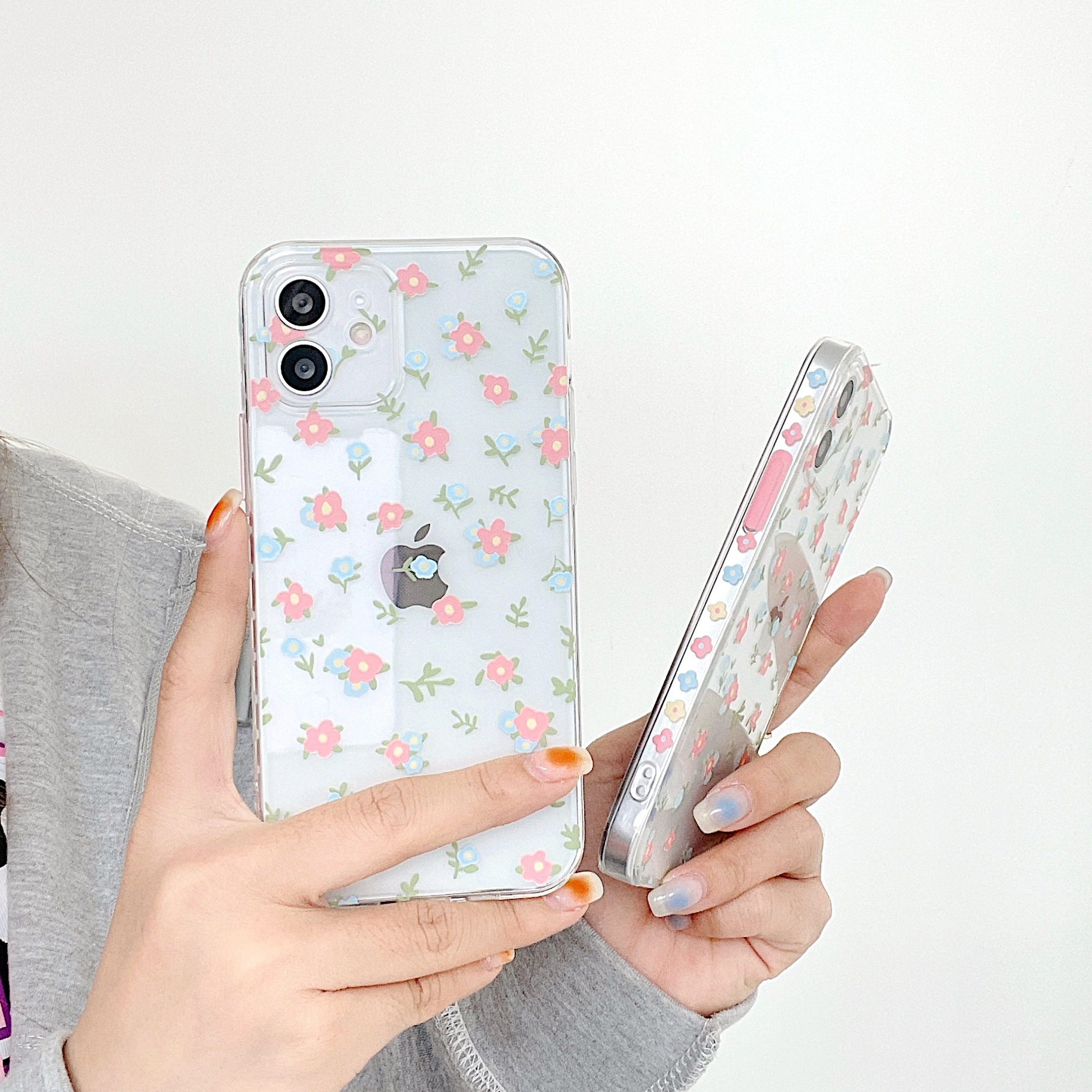 温柔ins小碎花适用苹果12手机壳iPhone11ProMax软xs/xr透明78plus