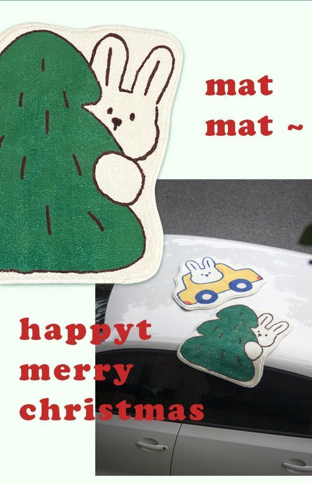 Korean-style cute bunny bathroom mat, absorbent faux cashmere mat, non-slip and easy-to-clean foot mat for bathroom entrance