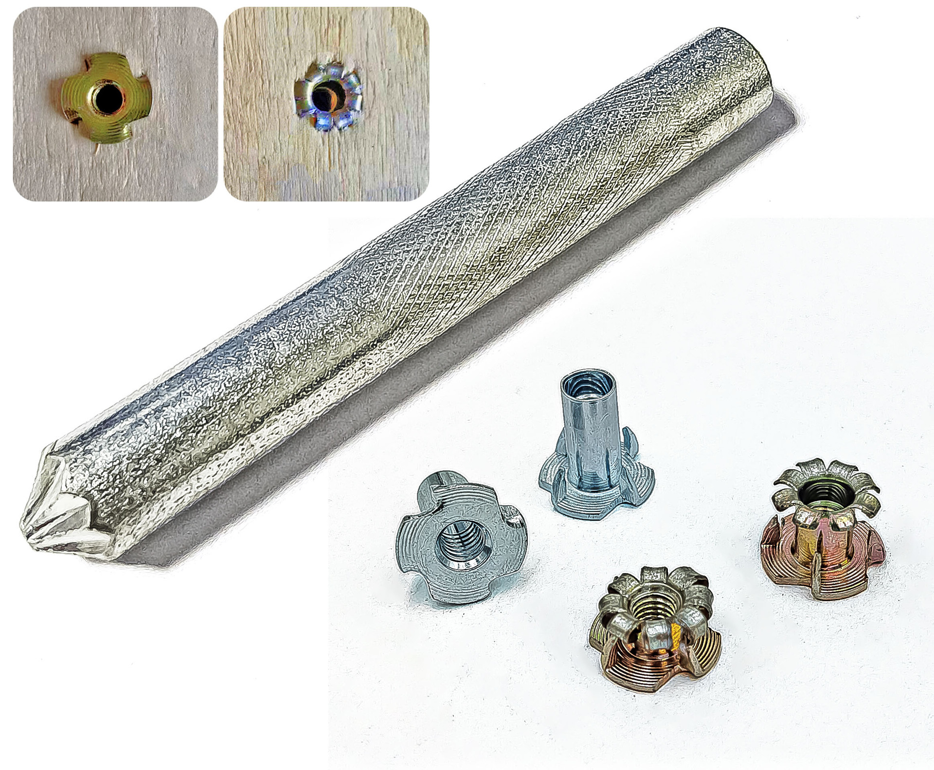 四爪螺母开花冲头安装效果图