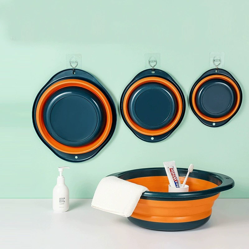 Foldable handheld children's big plastic washbasin for traveling for students