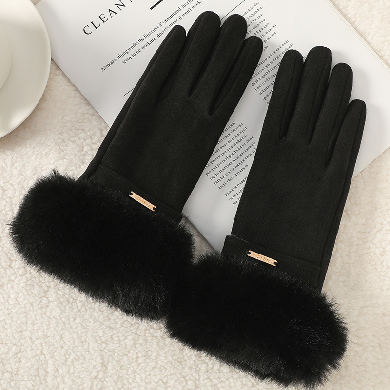 Guantes cálidos de invierno para mujeres, guantes táctiles a prueba de viento para montar al aire libre.