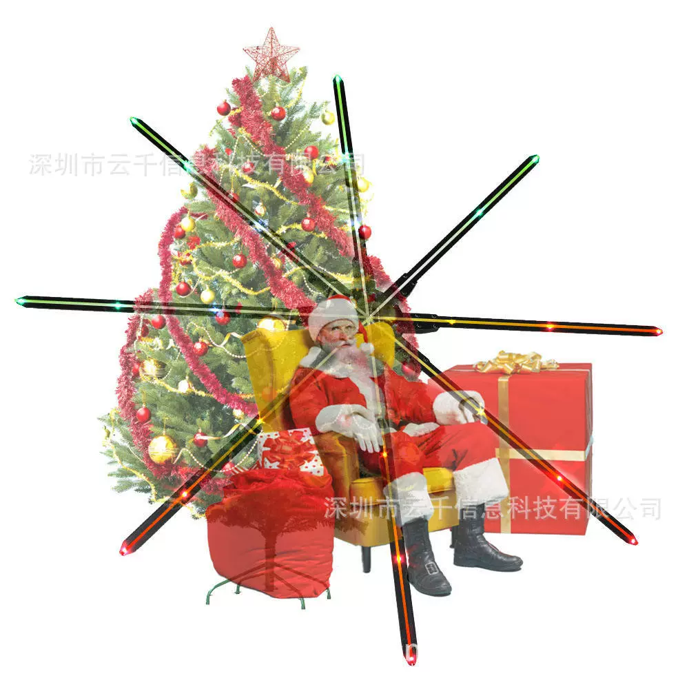 2512灯珠裸眼3D全息风扇8叶1.8米2米大型LED商场裸眼3D全息广告机