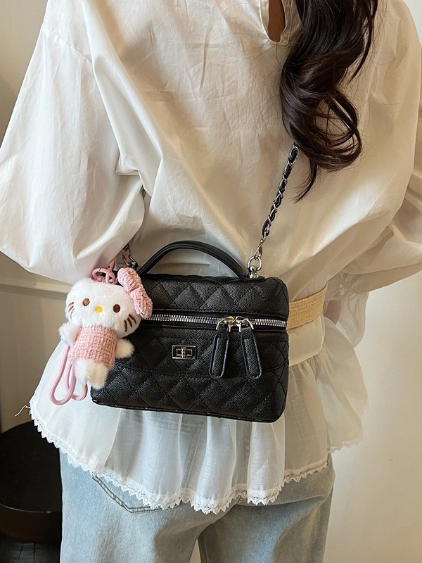 Xiaoxiangfeng bolso pequeño portátil mujer 2025 nueva moda cadena de rombos pequeño bolso cuadrado coreano bolso de mensajero simple