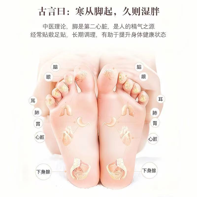 Fu Ling Bai Zhu Foot and Abdominal Herbal Patch Poria Atractylodes Self-Heating Foot Care Patches specifications