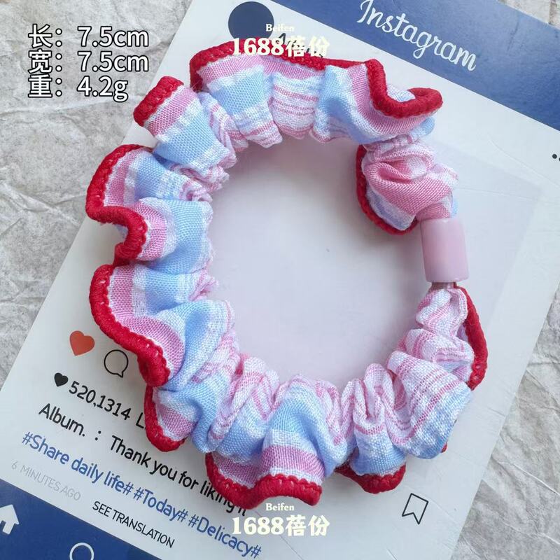 多巴胺线条小肠发圈百搭少女发绳气质百搭扎发皮筋高马尾头绳发饰|undefined