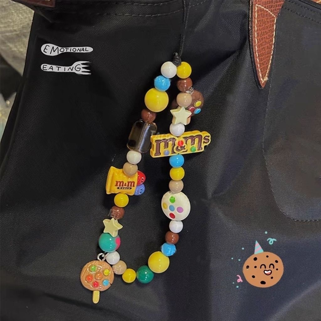 Original Cookie mm Frijol cadena del teléfono móvil Americano retro colgante CCD cadena colgante decorativo divertido Cámara decorativa cadena