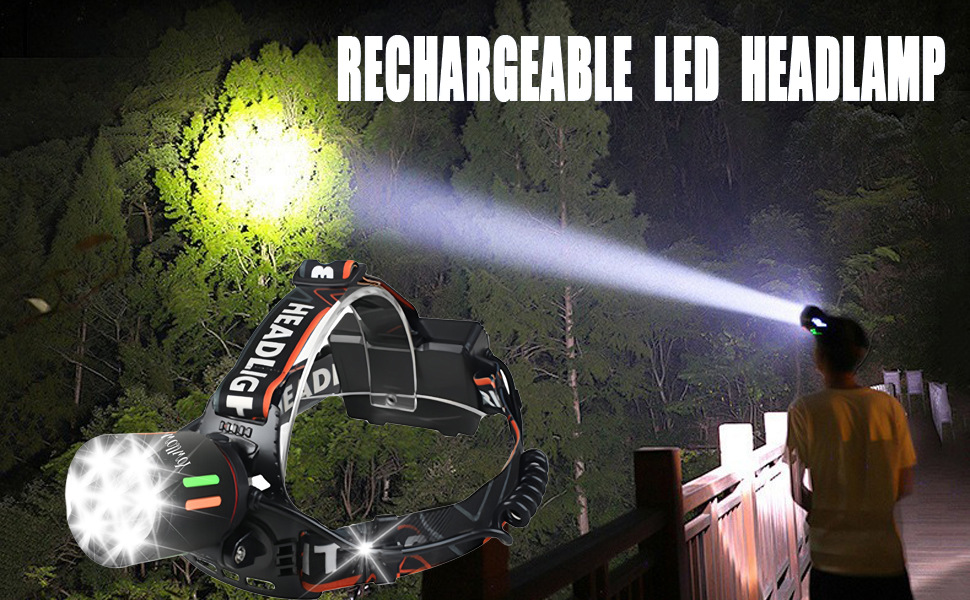 Lampe frontale led rechargeable avec zoom pour patrouille_voghion.com