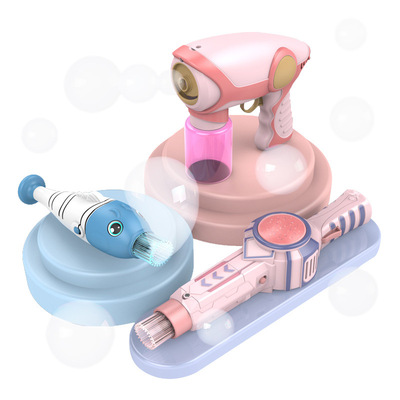 Same item children Electric Smoke Elastic force Bubble Stick Toys Photograph Bubble Machine gun Hearts