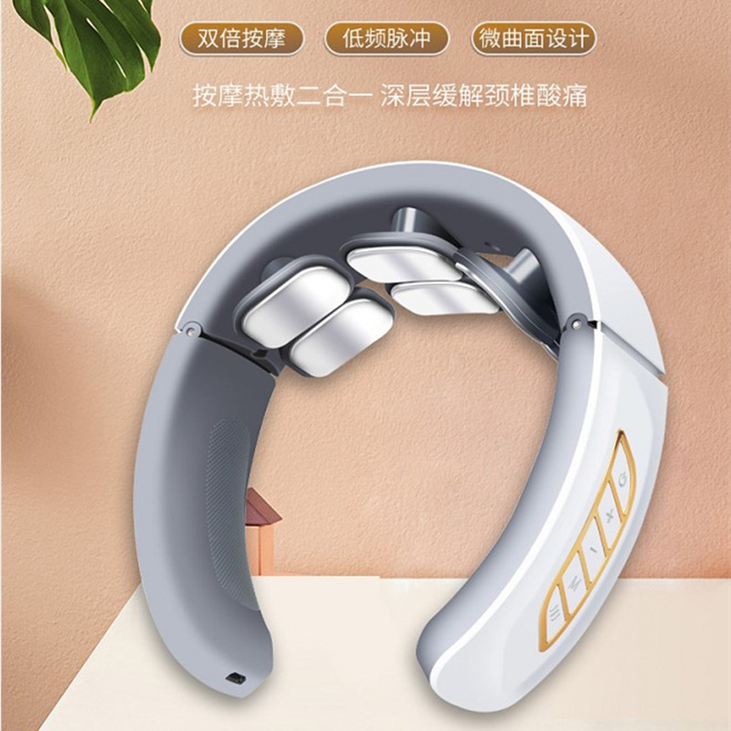 6 Head Cervical Spine Massager Household Electric Intelligent Pulse Electromagnetic Kneading Cervical Spine Shoulder and Neck Protection 908