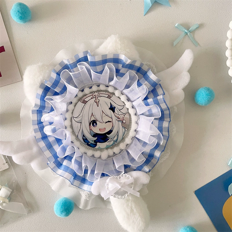 Кружевной милый ручной DIY сетчатый тканевый значок с ушками и хвостом кота, брошь-декор
