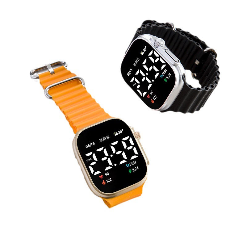 P021 impermeable LED reloj electrónico simple moda reloj deportivo de silicona de alto aspecto no inteligente TikTok