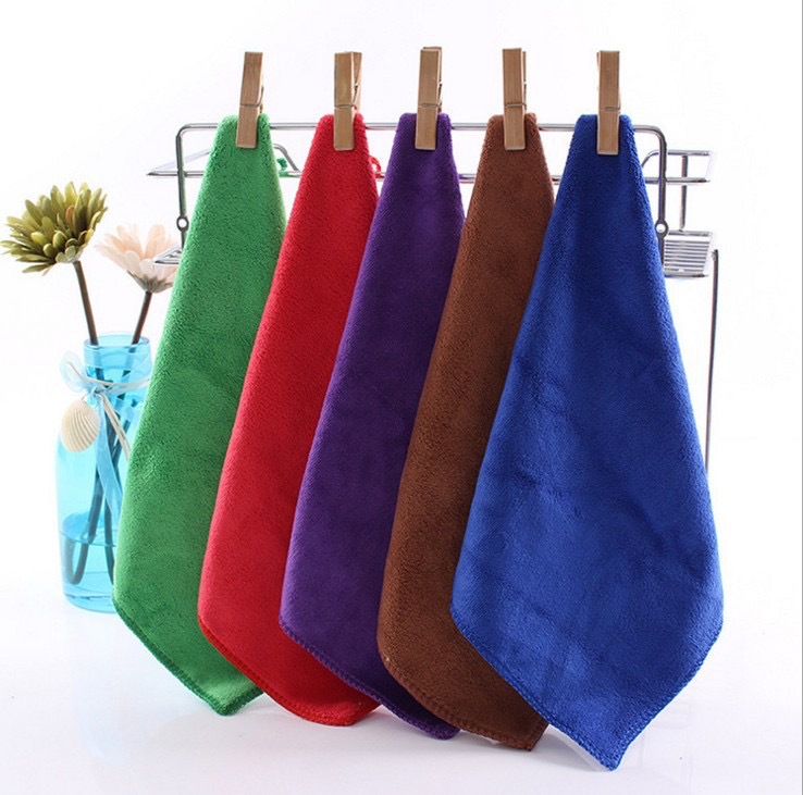 Wholesale 300 grams of household cleaning special small square towel thickened towel fine fiber household cleaning dish towel