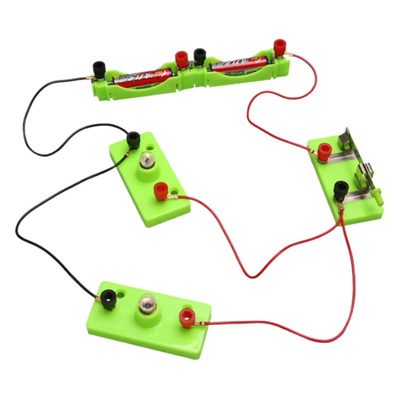 Tecnología de circuito simple pequeña serie de producción caja de experimento paralelo equipo de experimento de Ciencias de la escuela primaria circuito de soporte de lámpara pequeña