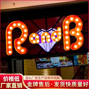 Factory special offer retro bulb luminous word American neon light luminous word outdoor advertising light box door signboard