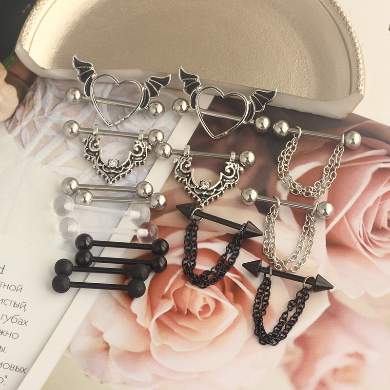 Pointed titanium steel lip stud product view