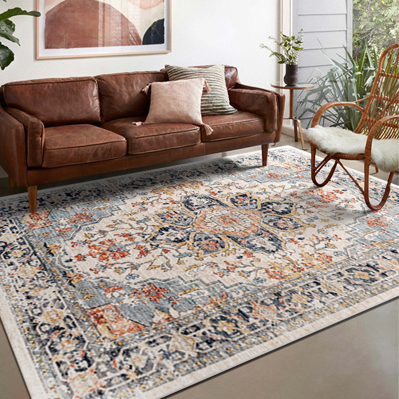 Retro ethnic carpet for living room