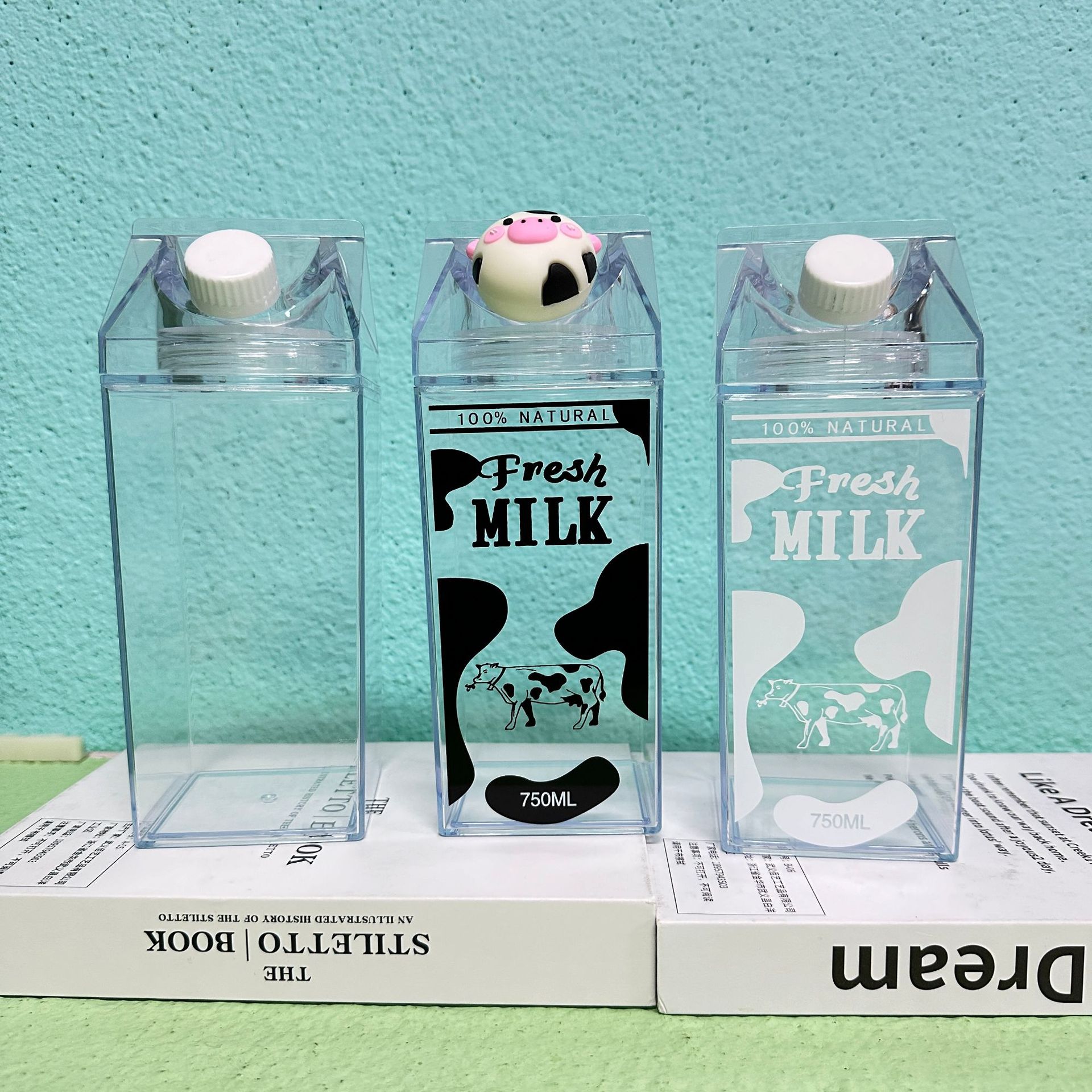 方形创意水杯750ml现货牛奶杯 广告杯礼品日式牛奶盒子