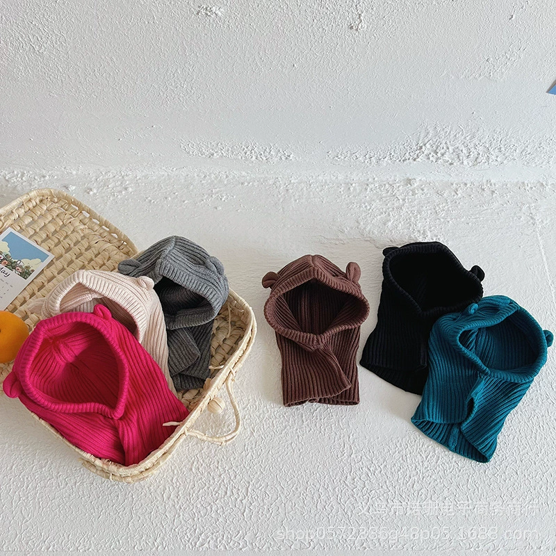 Детская вязаная шапка осенне-зимняя детская теплая головная шапка шарф интегрированная детская шапка для родителей-ребенка