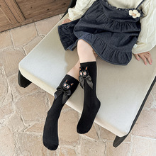 超可爱卡通熊猫猫咪中筒棉袜黑白撞色童袜潮流库洛米公仔小众女袜