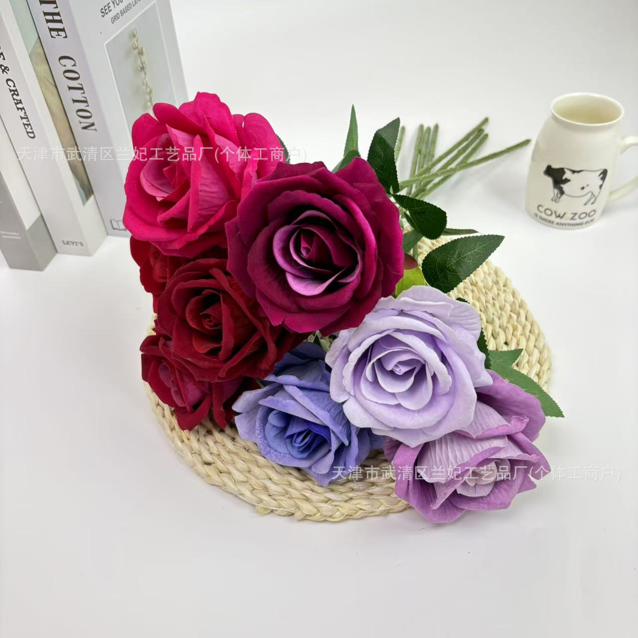 Simulación de flores de rosa de rosa