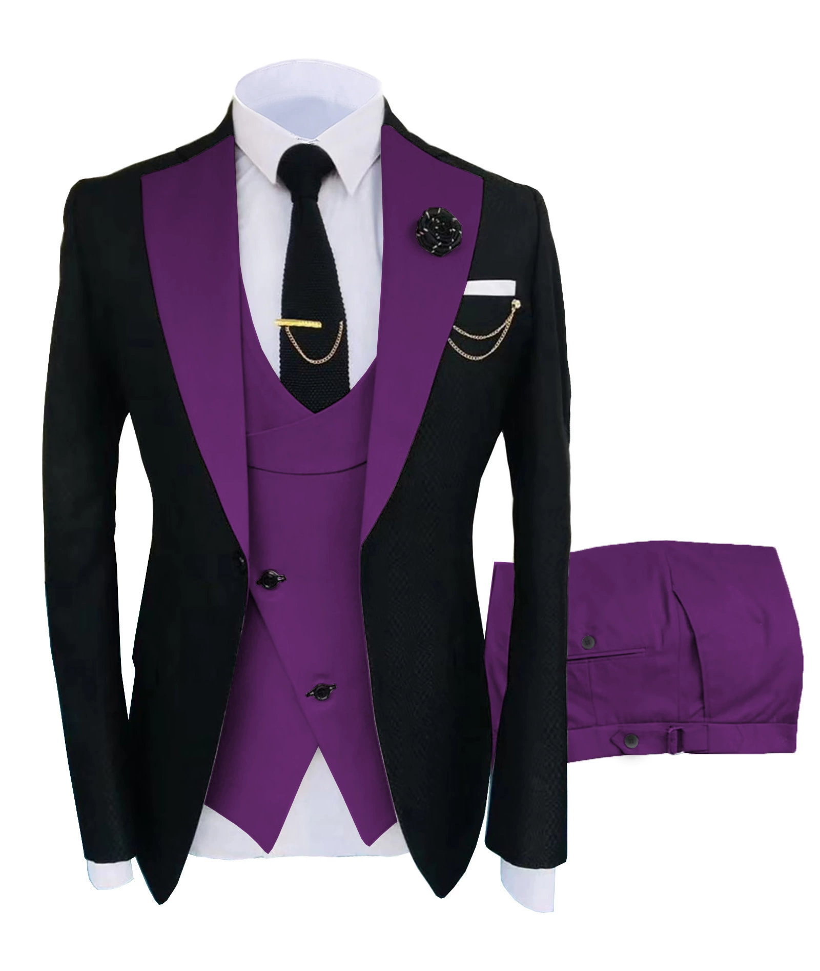 Классический костюм куртка, свадебное платье, жилет, брюки, набор, slim fit