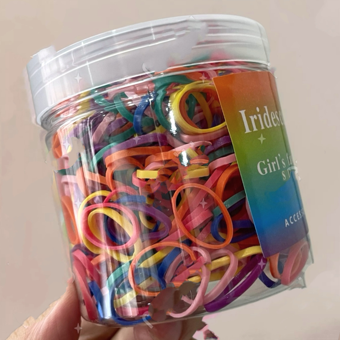 500 tiras de goma enlatadas de 2cm para niños una vez tirando de la cuerda de la cabeza para bebés elásticos bonos toques de cabello