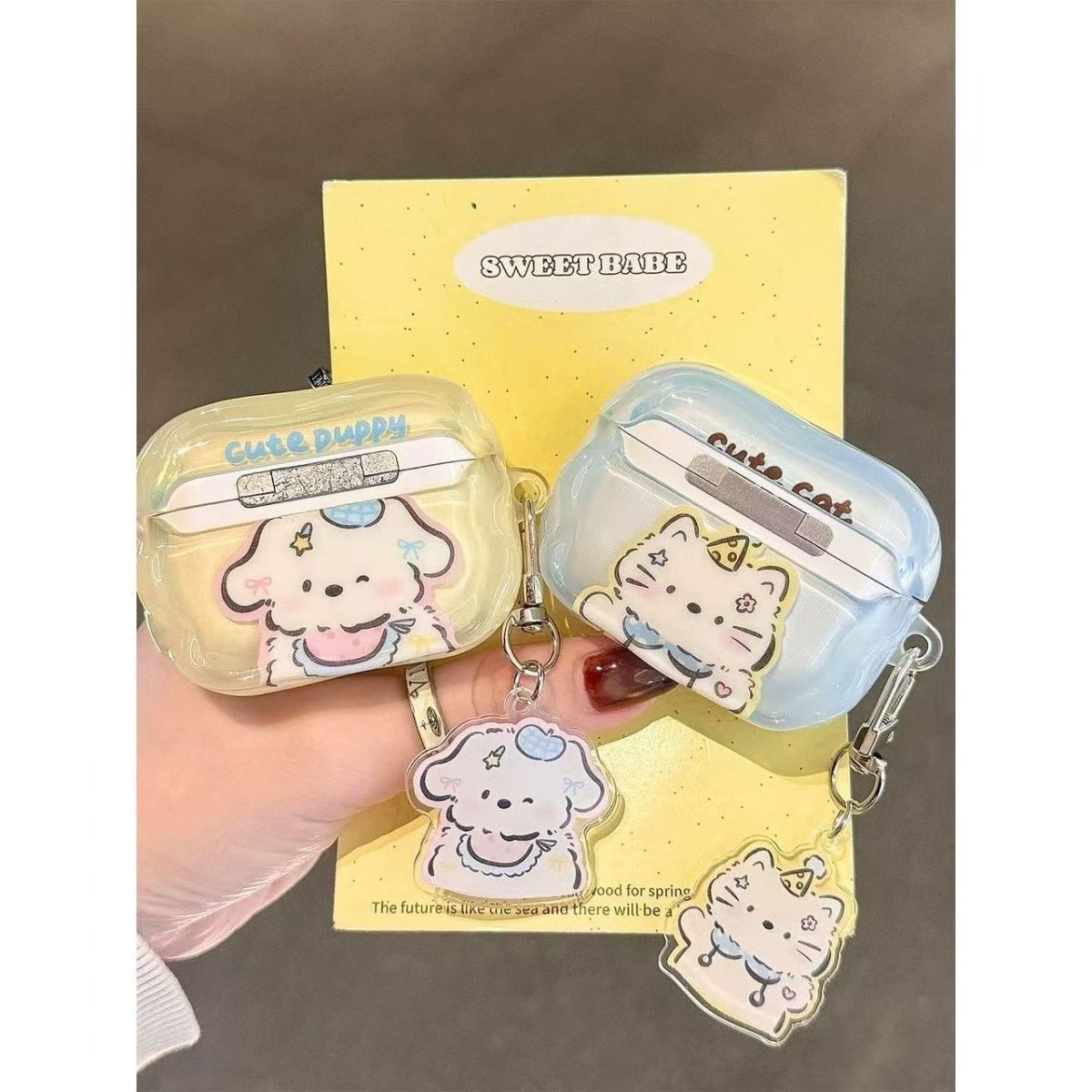 Cute servilletas gatito cachorro para airpods4 generación auriculares airpodspro3 bluetooth cubierta 5