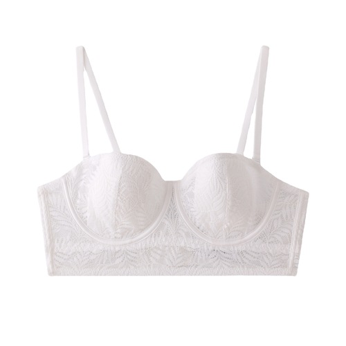 French sexy lace embroidered underwear women's soft steel ring push-up anti-sagging bra