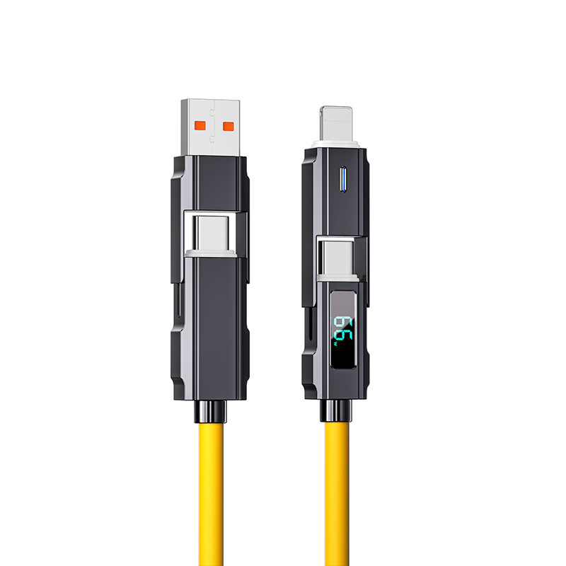 デジタルデータケーブルtypec四合一シリカゲルPD速充線一モップ四usbアンドロイド携帯電話充電線卸売り|undefined