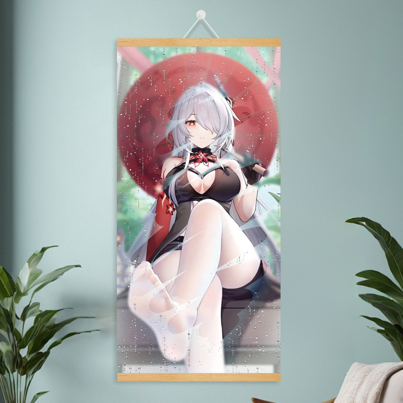 漫画コミック甘くてかわいい女の子ポスター工場ドロップシッピング無垢材スクロール吊り絵画越境電子商取引 Xiyin|undefined