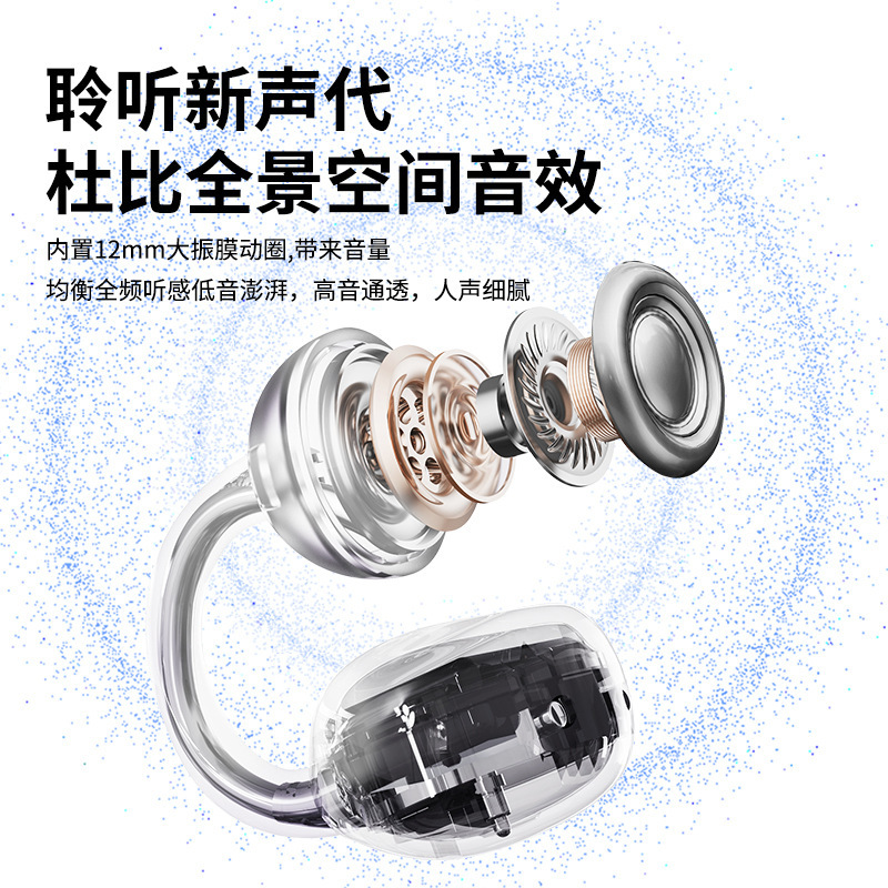 跨境新款M11耳夹挂耳2025骨传导气式无线入耳蓝牙耳机超长续航OWS|undefined