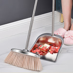 不锈钢加厚耐磨升级款家用扫把套装垃圾铲子扫帚簸箕一体成型撮斗