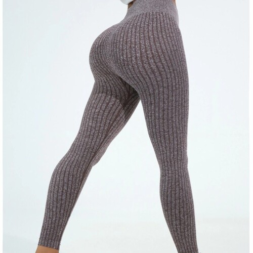 Vertical ribbed high elasticity fitness clothing, wide ribbed yoga pants for Europe and America, EU size cross-border women's version
