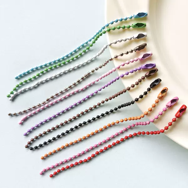 12cm candy color ball chain goo card small disc chain diy key chain tag chain bag doll hanging chain